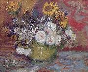 Stilleben mit Rosen und Sonnenblumen Vincent Van Gogh